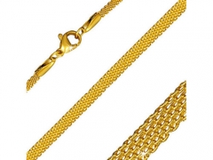 2MM Stainless Steel Gold Flat Mesh Link Chain For Pendant CH-072B