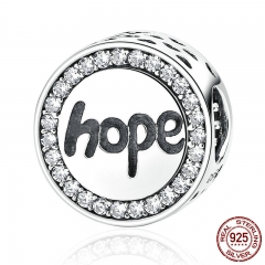 Real 925 Sterling Silver "Hope" Letter Alphabet Charm Charms Fit Bracelets & Necklaces For Women Fashion Jewelry SCC088 CHARM-0163