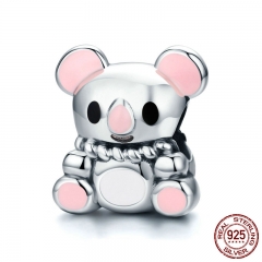 Animal Collection 100% 925 Sterling Silver Australia Cute Koala Beads fit Charm Bracelet & Necklace Silver Jewelry SCC624 CHARM-0671