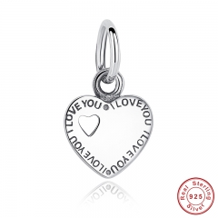 Gift You & Me HEART SILVER DANGLE Romantic Lovely Warm Gift Charm Fit Original Bracelet Pure 925 Sterling Silver Beads PAS135 CHARM-0022