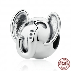 High Quality 925 Sterling Silver Elephant Long Nose Big EARS Animal Charms fit Bracelet for Women Fashion Jewelry SCC099 CHARM-0195
