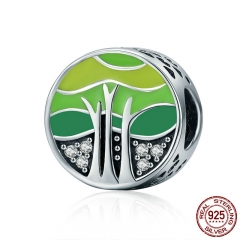 New Collection 100% 925 Sterling Silver Spring Forest Tree of Life Beads fit Women Bracelets DIY Jewelry Gift SCC220 CHARM-0353