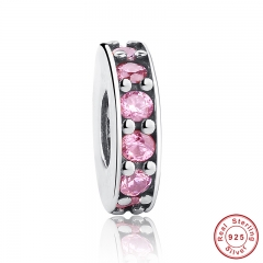 New 925 Sterling Silver Eternity, Blush Pink Crystal Charm Fit Original Bracelet Necklace DIY Women Jewelry PAS101 CHARM-0024