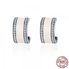 100% 925 Sterling Silver Pink Radiant AAA Cubic Zircon Stud Earrings for Women Fashion Earrings Jewelry Gift SCE260 EARR-0261