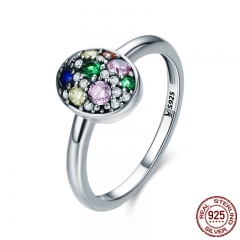 Elegant 100% 925 Sterling Silver Easter Egg Colorful CZ Finger Rings for Women Wedding Engagement Jewelry Anel SCR295 RING-0324