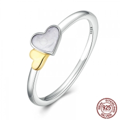 100% Genuine 925 Sterling Silver Luminous Hearts Feature Ring Women Sterling Silver Jewelry PA7615 RING-0100