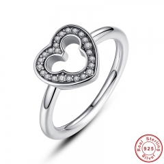 New Collection 925 Sterling Silver Heart Finger Ring with Clear CZ for Women Wedding Original Fine Jewelry PA7164 RING-0025