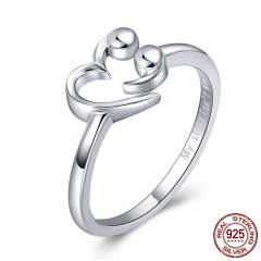 925 Sterling Silver Romantic Sweet Heart Finger Rings for Women Adjustable Size Wedding Jewelry Valentine Gift SCR421 RING-0455