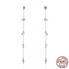 Hot Sale 100% 925 Sterling Silver Swaying Notes Long Drop Earrings for Women Sterling Silver Earrings Jewelry SCE202 EARR-0239