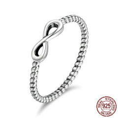 Hot Sale 100% 925 Sterling Silver Trendy Infinity Elegant Finger Rings for Women Wedding Engagement Jewelry Gift SCR094 RING-0205