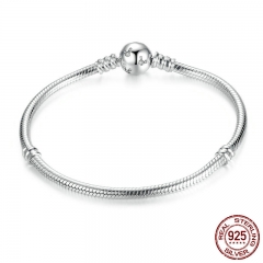 Classic 100% 925 Sterling Silver Snake Chain Dsny, Miky Basic DIY Charm Bracelet for Women Fashion Jewelry PAS912 BRACE-0020