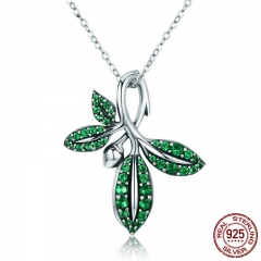 High Quality 925 Sterling Silver Summer Collection Tree Leaves Pendant Necklace for Women Sterling Silver Jewelry SCN226 NECK-0164