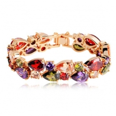 High Quality Rose Gold Color Mona Lisa Zircon Bracelet for Women Multicolor CZ Stones Special Store JIB001 FASH-0004