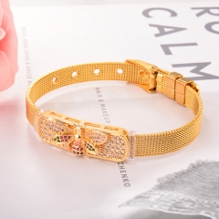 Stainless Steel Bracelet with Copper Charms BS-2033