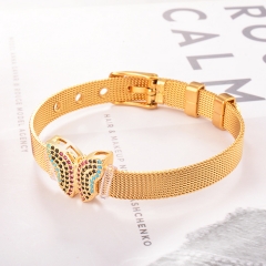 Stainless Steel Bracelet with Copper Charms BS-2028