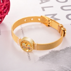 Stainless Steel Bracelet with Copper Charms BS-2026