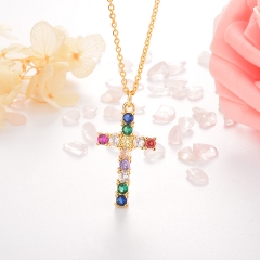 Stainless Steel Necklace with Copper Charms NS-0687B