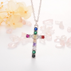 Stainless Steel Necklace with Copper Charms NS-0687A