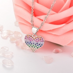 Stainless Steel Necklace with Copper Charms NS-0691A