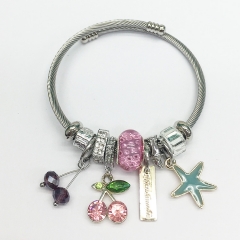 Stainless Steel Bracelet With Alloy Charms BS-1800I