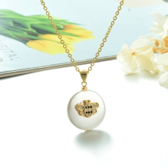 Stainless Steel Chain and Brass Pendant Necklace TTTN-0168