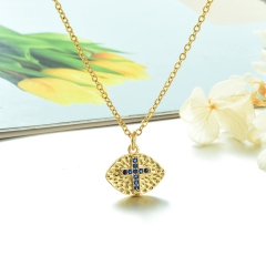 Stainless Steel Chain and Brass Pendant Necklace TTTN-0157B