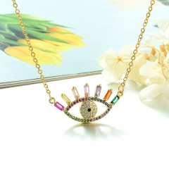 Stainless Steel Chain and Brass Pendant Necklace TTTN-0152