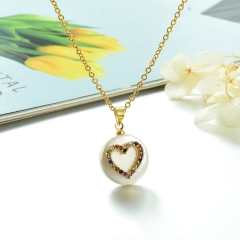 Stainless Steel Chain and Brass Pendant Necklace TTTN-0174