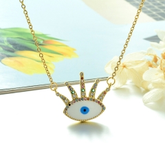 Stainless Steel Chain and Brass Pendant Necklace TTTN-0153