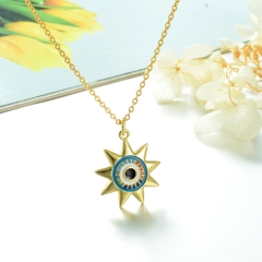 Stainless Steel Chain and Brass Pendant Necklace TTTN-0185
