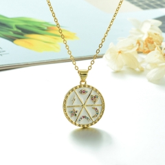 Stainless Steel Chain and Brass Pendant Necklace TTTN-0178
