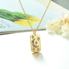Stainless Steel Chain and Brass Pendant Necklace TTTN-0162