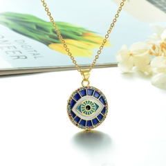 Stainless Steel Chain and Brass Pendant Necklace TTTN-0160