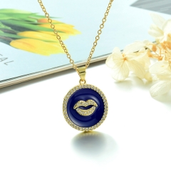 Stainless Steel Chain and Brass Pendant Necklace TTTN-0191
