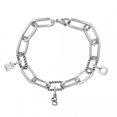 Stainless Steel Me Link Bracelet with Small Charms ML046