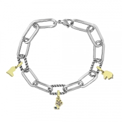 Stainless Steel Me Link Bracelet with Small Charms ML067