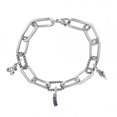 Stainless Steel Me Link Bracelet with Small Charms ML006