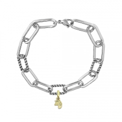 Stainless Steel Me Link Bracelet with Small Charms ML169