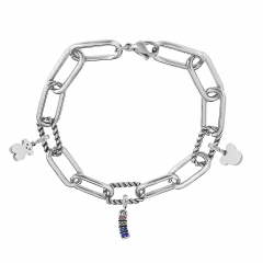 Stainless Steel Me Link Bracelet with Small Charms ML052