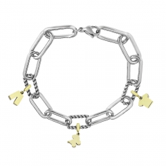 Stainless Steel Me Link Bracelet with Small Charms ML089