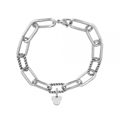 Stainless Steel Me Link Bracelet with Small Charms ML247