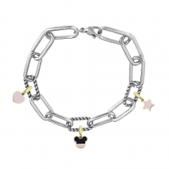 Stainless Steel Me Link Bracelet with Small Charms ML080