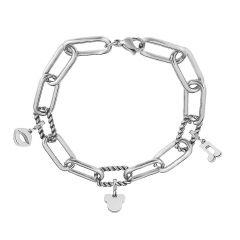 Stainless Steel Me Link Bracelet with Small Charms ML023