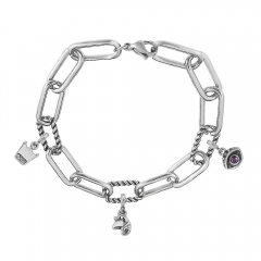 Stainless Steel Me Link Bracelet with Small Charms ML013