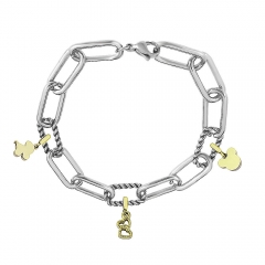 Stainless Steel Me Link Bracelet with Small Charms ML068