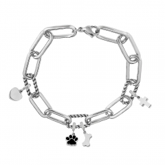 Stainless Steel Me Link Bracelet with Small Charms ML154
