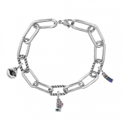 Stainless Steel Me Link Bracelet with Small Charms ML003