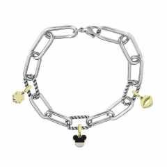 Stainless Steel Me Link Bracelet with Small Charms ML078