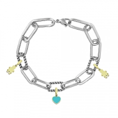 Stainless Steel Me Link Bracelet with Small Charms ML085