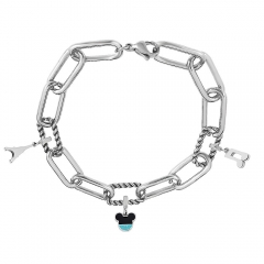 Stainless Steel Me Link Bracelet with Small Charms ML030